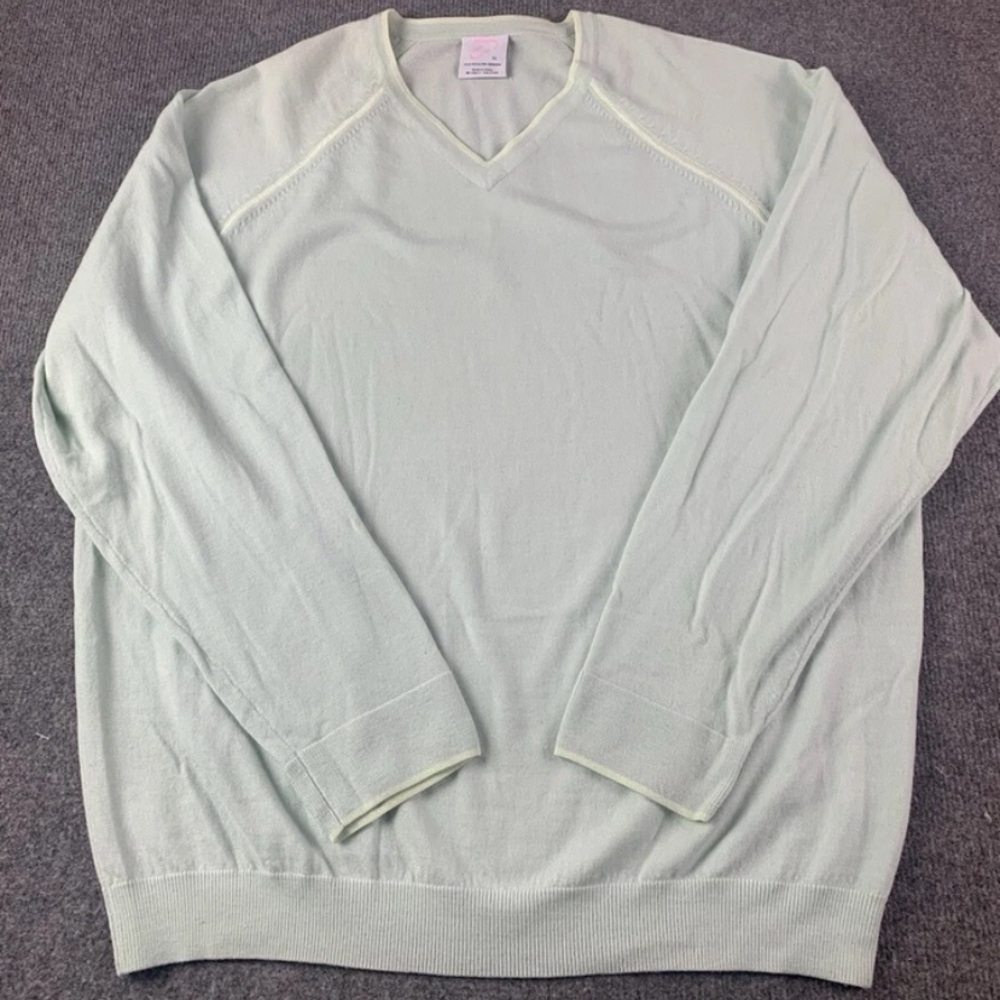 lan Poulter Design Mens 100% Merino Wool V Neck Pullover
Sweater Size XL Green